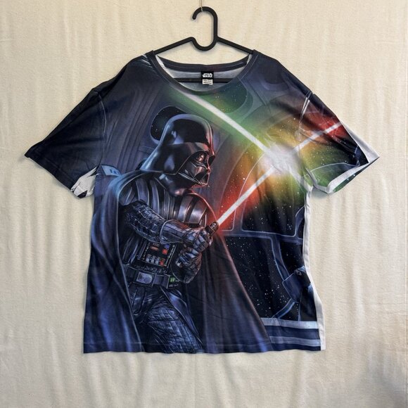 Star Wars Luke Skywalker & Darth Vader Fight All Over T Shirt Size xxxl - Picture 1 of 7